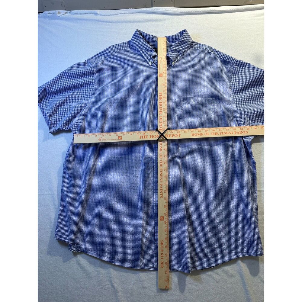 Roundtree & Yorke, Blue & White Searsucker type fabric, Men's size 3XB